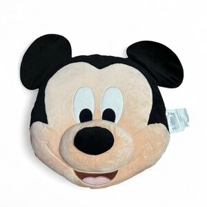 Disney Mickey Mouse Face Cushion - Black and Cream
